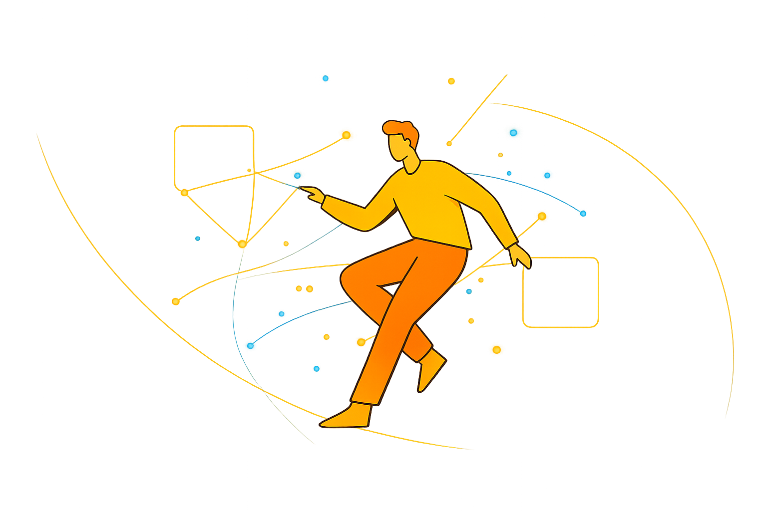 Abstract science-inspired banner illustration